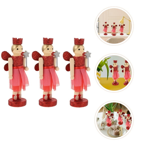 MLINS Walnut Doll Crafts for Home Decor Red Synthetic Material Classic Holiday Pieces