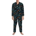 thumbnail image 3 of Fotbe Little Fish Skeleton Pijama de Hombre con Estampado de Manga Larga, Conjunto de 2 Piezas, Ropa de Dormir Suave y Cómoda con Bolsillos-Small, 3 of 7
