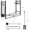 thumbnail image 3 of 36 Inch Firewood Rack, Indoor/Outdoor Fireplace Wood Storage Stand with Fireplace Tools Set & Kindling Holder, Heavy Duty Fire Log Stacker Holder for Stove Fire Pit, 3 of 7