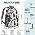 thumbnail image 5 of Black Cat and Paw Print Beige Pattern Backpack for School, Cute School Bag with Adjustable Shoulder Straps and Padded Back, 16.9"x12.6"x5.9", 5 of 5