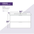 thumbnail image 2 of Conques 30 in W x 20 in H x 18 in D Bath Vanity in Dark Brown with Cultured Marble Vanity Top in White with White Basin, 2 of 3