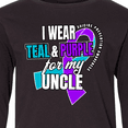 thumbnail image 4 of Inktastic Suicide Prevention I Wear Teal and Purple For My Uncle Long Sleeve Youth T-Shirt, 4 of 5