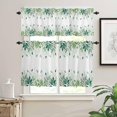 thumbnail image 2 of Red Leaf Kitchen Curtains, Fall Plant Country Vintage Watercolor White 3-Piece Kitchen Curtain Valance and Tiers Set 24 Inch Length, Rod Pocket Half Window Curtains for Cafe Living Room Bathroom, 2 of 6
