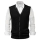 thumbnail image 1 of Chaleco de lana con cuello en V y hebilla para hombre - Color liso, sin cuello, ideal para citas o trabajo - Para todas las estaciones (M-XXXL), 1 of 4