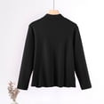 thumbnail image 4 of Chemise à Manches Longues Col Rond pour Femmes, Mode Décontractée, Blouse Basique Confortable, T-Shirt de Construction Interne, 4 of 7