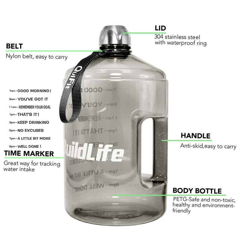 BuildLife + BuildLife 1 Gallon Water Bottle Motivational Fitness