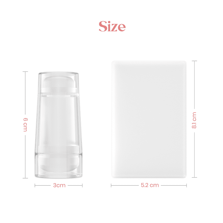 Beetles Nail Art Stamper , Clear Silicone Stamping French Tip Nail Stamp with Scraper, DIY Nail Manicure Art Stamping Tool, Size: WMNS01-S01