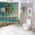 thumbnail image 7 of Orinice Palm Tree Swing Beach Bathroom Decor Set with Hooks 100% Polyester Shower Curtain for Bathroom Decoration, Colorful Luxurious Graphic Print Polyester Fabric Fashion Shower Curtain Set, 7 of 7