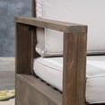 thumbnail image 3 of Avalynn Outdoor Acacia Wood Club Chairs with Cushions, Set of 4, Brushed Gray, Light Beige, 3 of 5