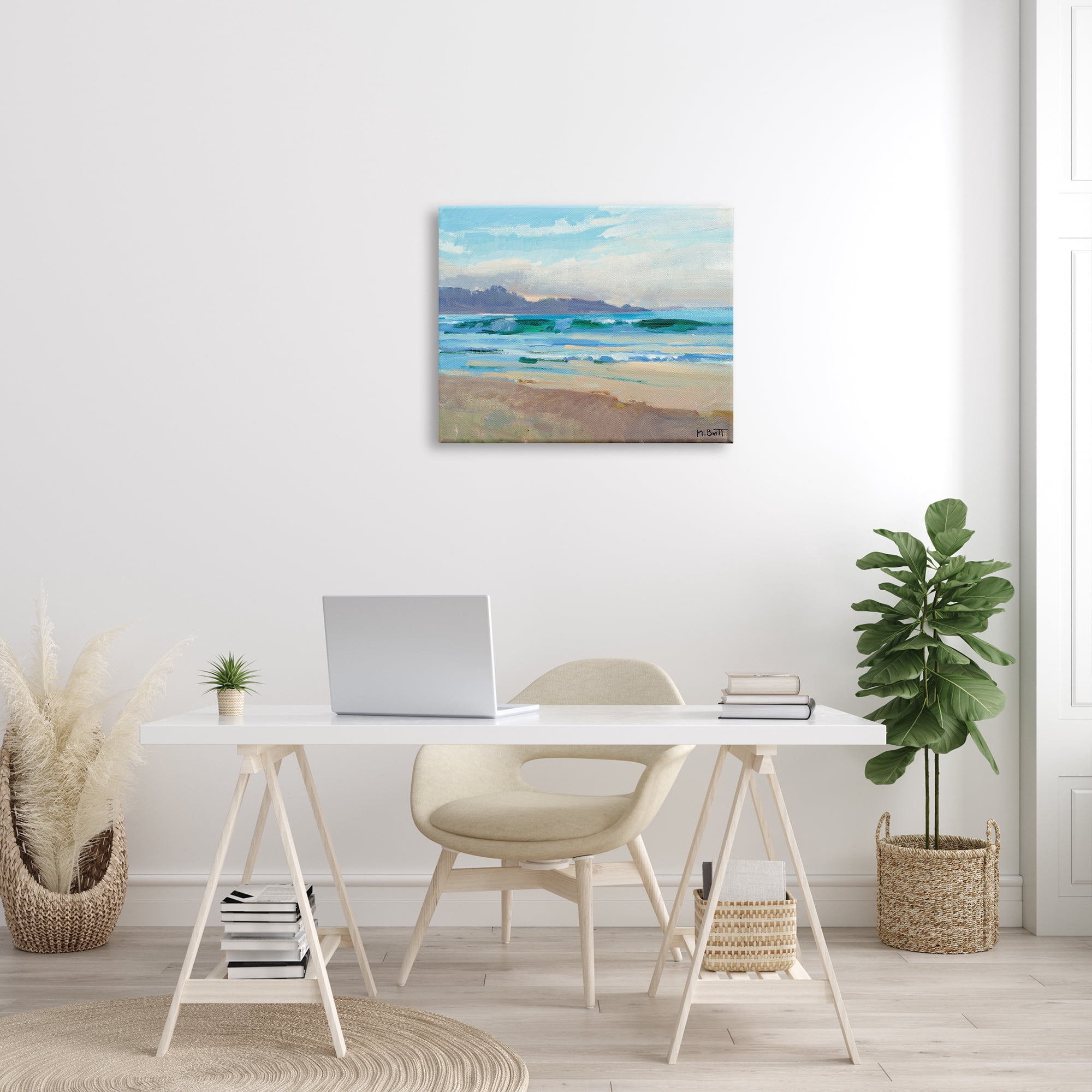 Stupell Industries Beach Side Wave Caps Soft Contemporary Landscape, 24 x 30, Designed by Marcia Burtt