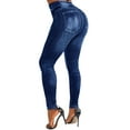 thumbnail image 5 of Gvmfive Women Casual Imitation Denim Print Jeggings Skinny Leggings Pants, 2/3/4 Pack, 5 of 5