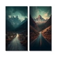 thumbnail image 2 of Designart "Misty Mountain Solitude Journey to the Summit" Meadow Wall Art Set Of 2 - Traditional Blue Gallery Set For Office Decor, 2 of 6