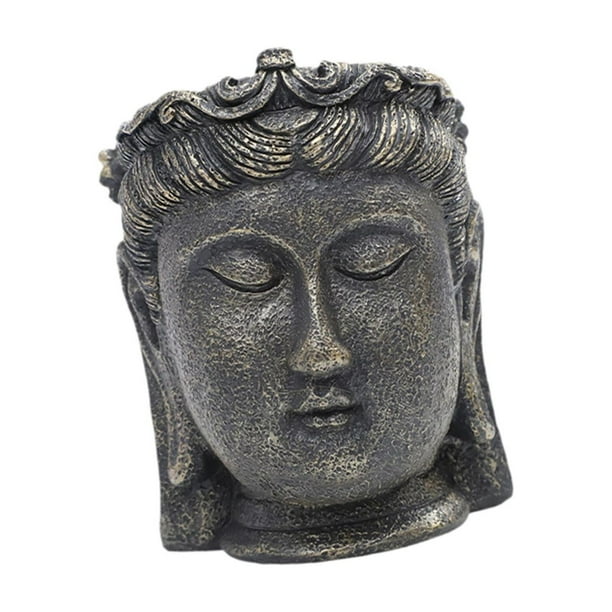 Maceta con cabeza de Buda de resina, decoración creativa, regalo, planta decorativa Estilo B