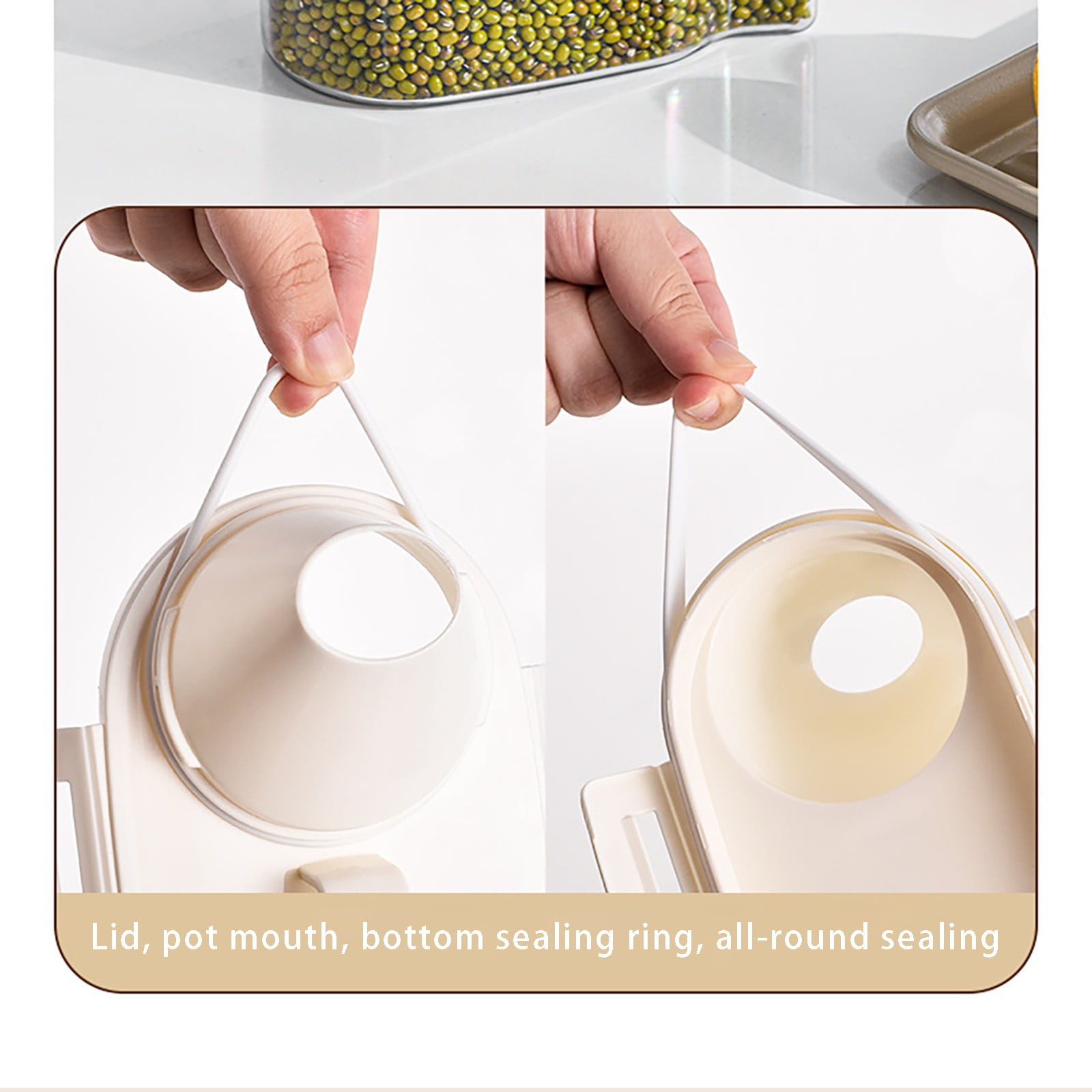 Rice Airtight Dry Food Storage Containers, Large Dry Food Storage Containers, BPA Free Plastic Storage Bin Dispenser with Pourable Spout, Measuring cup for Cereal, Flour and Baking Supplies