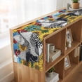 thumbnail image 6 of Vintage Sunflower Rooster 60 Inch Table Runner, Summer Floral Farmhouse Farmhouse Dresser Scarf Cotton & Linen Tablerunner for Dining/Kitchen Island/Holiday Party Décor 13" x 60", 6 of 9