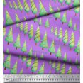 thumbnail image 3 of Soimoi Purple Velvet Fabric Text & Christmas Tree Decor Fabric Printed Yard 58 Inch Wide, 3 of 5