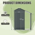 thumbnail image 5 of High-Quality Galvanized Iron Sheet Garden Shed - Small Compact Metal Shed with Waterproof Design, Solid Lock & Reasonable Internal Space, Easy to Assemble & Move,Dark Gray ​, 5 of 27