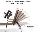 thumbnail image 3 of Crestlive Products Adjustable Steel Chaise Lounge Chair, 6‑Position Recliner with Rust-Resistant Frame (Brown), 3 of 8