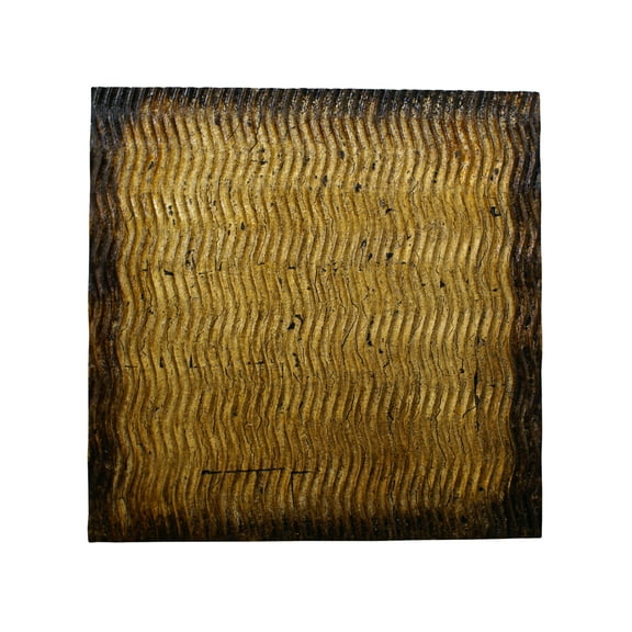 Home Decorative Metallic S Pattern Brown Wall Art 24" X 24"
