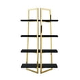 thumbnail image 6 of Bibse Black Gold Bookshelf - 4 Shelves, Hight Gloss Lacquer Finish, Polished Stainless Steel Frame, 6 of 9