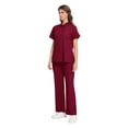 thumbnail image 5 of Minjewel Women's Quick-Dry Polo Collar Short Sleeve Scrubs for Women Set, Professional & Moisture-Wicking Scrub Set for Nurses & Caregivers,Red 2XL, 5 of 6