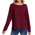 thumbnail image 2 of Casual Women's Tops Fashion Plus Size Women's Solid Color Long-sleeved Pullover Casual Fashion Top, 2 of 6