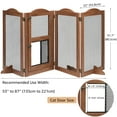 thumbnail image 2 of Unipaws Freestanding Pet Gate with Small Cat Door, Wooden Dog Gates with 3 Support Feet, Walnut, 2 of 7