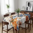 thumbnail image 6 of Fall Orange Blue Table Cloth Waterproof Tablecloths, Thanksgiving Floral Botanical Retro Tablecloth Dining Table Cover for Kitchen Party Tabletop Outdoor, Rectangle Tablecloth 52x70 Inch, 6 of 9