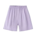 thumbnail image 2 of Pounoo New 2025 Girls Shorts Size 10-12 Loose Solid Summer Shorts Elastic Waisted with Pocket Lightweight Shorts for Girls, 2 of 3