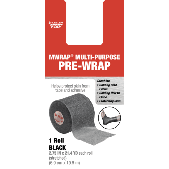 Mueller MWrap Prewrap, Single Roll, Black