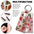 thumbnail image 4 of Elastic Neoprene Keychains Lipstick Bags with Iron Keychain Rings Rectangle Strawberry 9.6x3.8cm 2pcs/set, 4 of 7