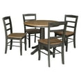 thumbnail image 3 of International Concepts 36" Round Solid Wood Pedestal Dining Table with 4 Madrid Ladder back Chairs in Hickory/Washed Coal, 3 of 3