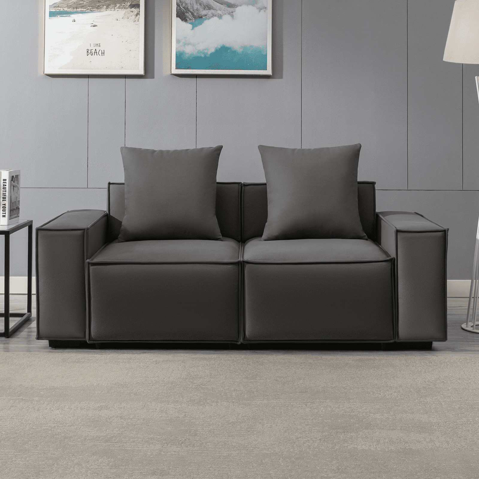 MUZZ Luxury Modular Sectional Sofa, Modern Minimalist Loveseat with 2