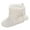 White, variant on Girls Boys Snow Boots Plush Soft Sole Anti-Slip Warm Winter Shoes Toddler First Walkers 0-18 months