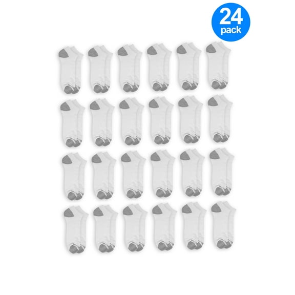 Fruit of the Loom Men's Dual Defense No Show Socks Extra Value 24 Pack