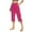 22#Hot Pink, variant on Gmdeguo 3/4 Length Trousers for Women Solid Stretch High Waist Pants Summer Tight Leggings Casual Straight Leg Trouser Gym Elastic Comfort Fitness Yoga Pant with Pockets