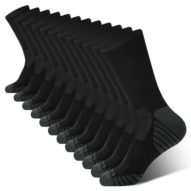 Medias BAMBOO COOL Deportivas para Correr con Amortiguación Paquete de 6 Negro