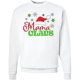 thumbnail image 2 of Inktastic Mama Claus with Christmas Santa Hat and Snowflakes Adult Sweatshirt, 2 of 4