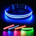 thumbnail image 1 of Collar para perros recargable con luz LED, collar de seguridad impermeable e intermitente con correa impermeable ajustable para perros pequeños/medianos/grandes, súper brillante, azul L, 1 of 5