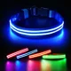 thumbnail image 1 of Collar para perros recargable con luz LED, collar de seguridad impermeable e intermitente con correa impermeable ajustable para perros pequeños/medianos/grandes, súper brillante, azul M, 1 of 5