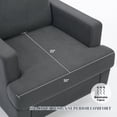 thumbnail image 4 of WETURE Modern Textile Solid Print Upholstered Accent Chair, Dark Gray, 4 of 8