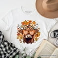 thumbnail image 6 of Fall Highland Cow T-Shirt, Messy Bun Howdy Tee with Autumn Vibes, 6 of 6