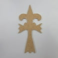 thumbnail image 1 of 4" Fleur De Lis Cross #2, Unfinished Wood Art Shape by Wooden Craft Cutouts, 1 of 2