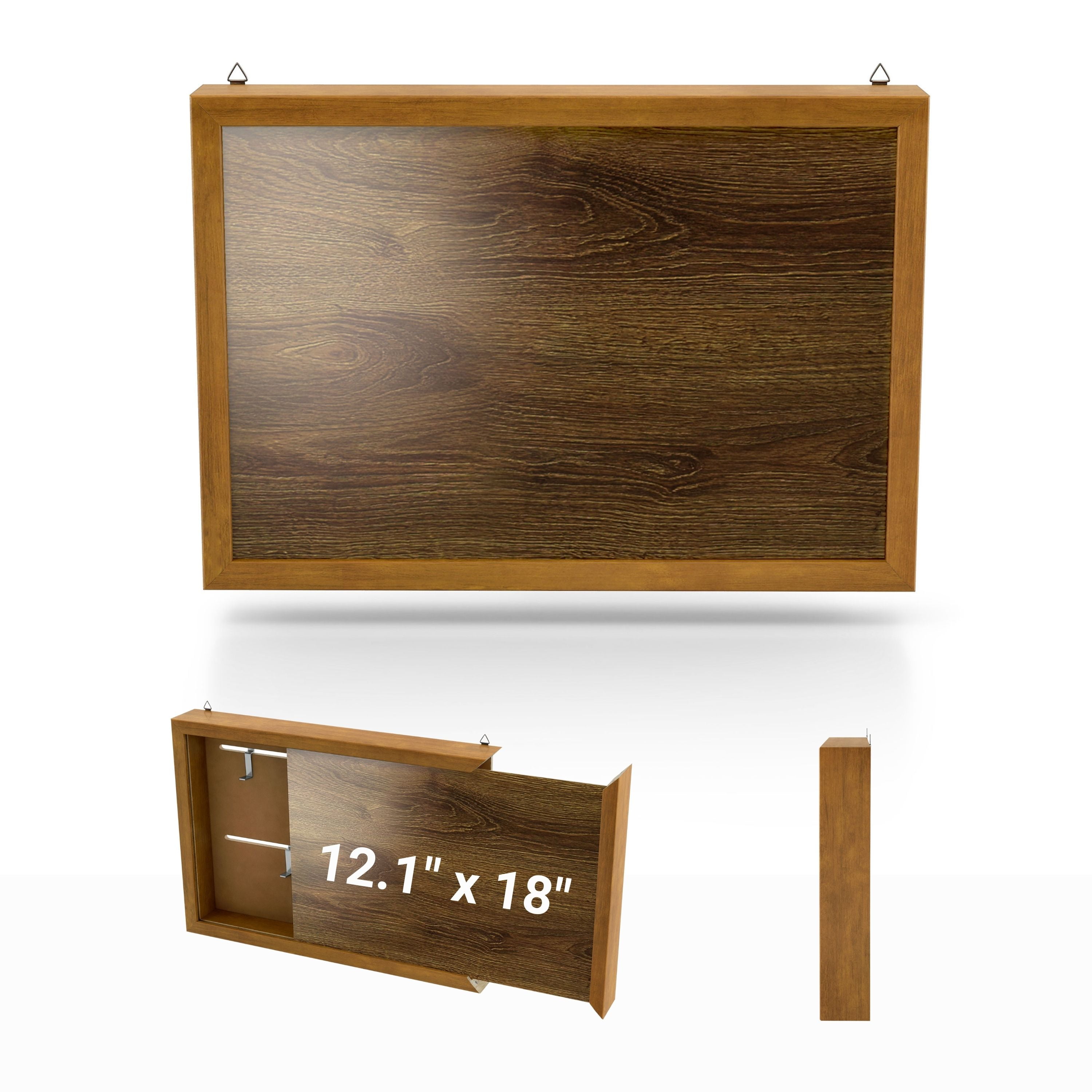 Furniture of America Roan 20-inch Hidden Storage Cabinet with Photo Frame, Golden Oak