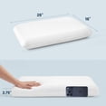 thumbnail image 2 of Sleep Zone Low Profile Memory Foam Pillow 25"x16"x2.75" for Bed - Cooling Breathable Ultra Soft & Support Pillow for All Seasons, White, 2 of 10