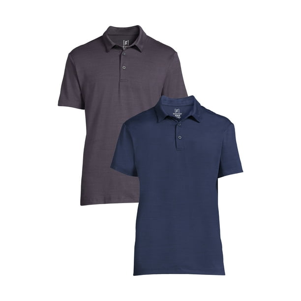 Men's Textured Polo Shirt, 2Pack