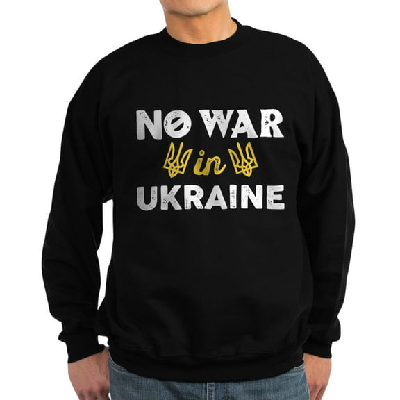 CafePress - No War In Ukraine Sweatshirt (Dark) - Classic Crew Neck Sweatshirt