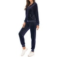 thumbnail image 5 of Fall Women Tracksuits Multicolor Polyester Sweatshirt  Sweatpants With Zipper Hoodie Activewear Workout Outfits, 5 of 6