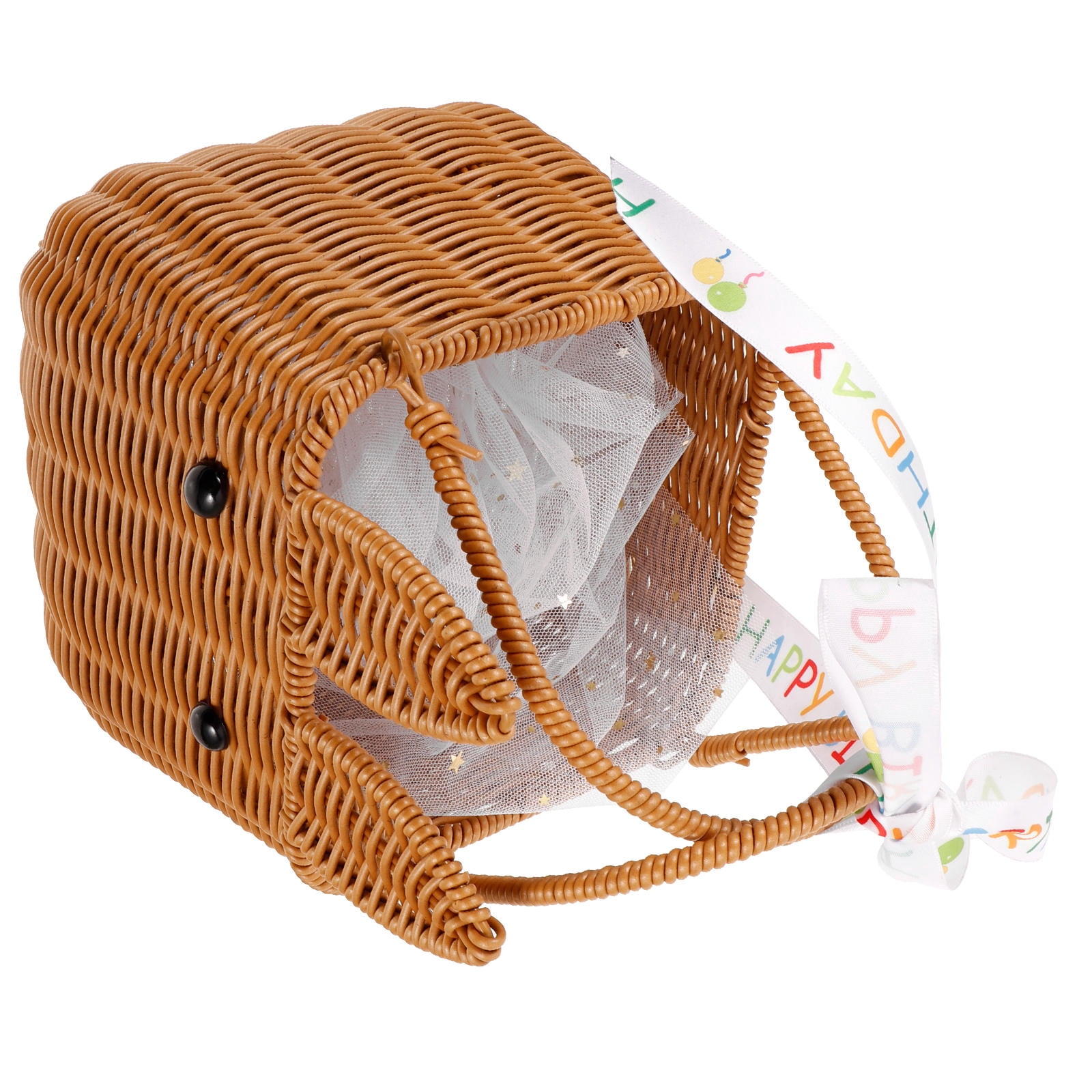Raindrops Brown Woven Floral Basket, Multipurpose Storage for Easter Eggs, Small Items, Home Decoration and Organization