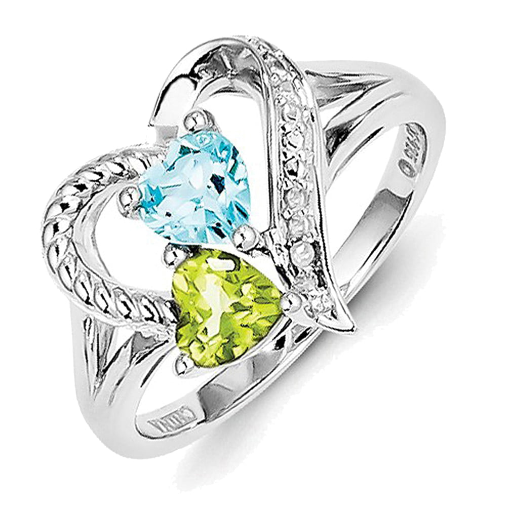Details about   Solid 925 Sterling Silver Green Topaz Band Ring Size-6 .